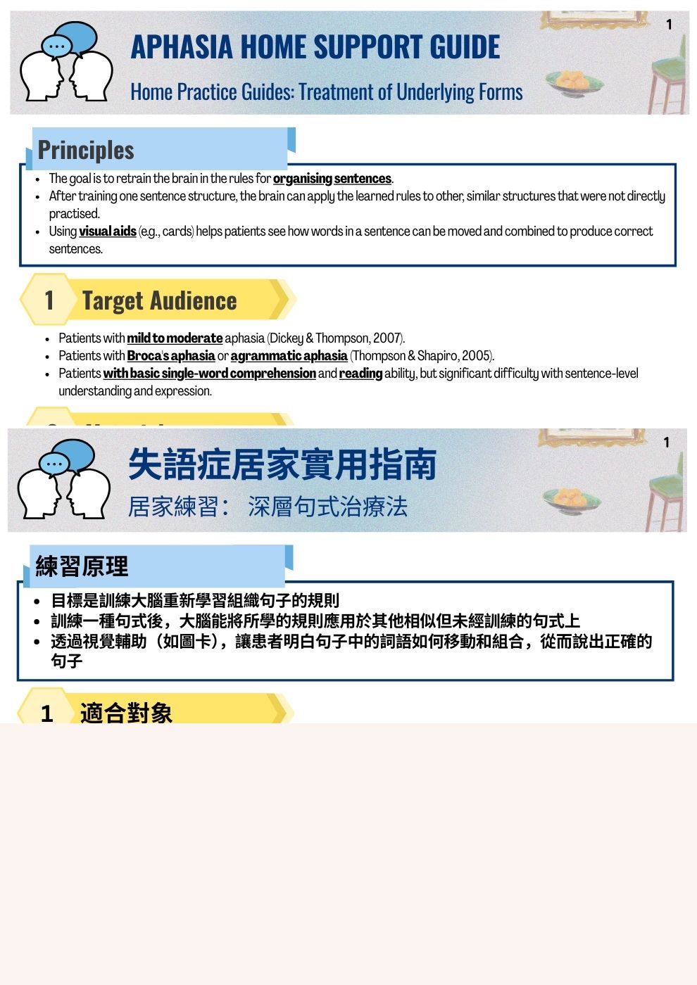 居家練習： 深層句式治療法